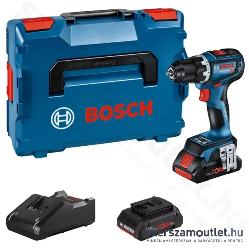 BOSCH GSR 18V-90 C Akkus fúró-csavarozó L-BOXX (2x4,0Ah/18V) (06019K6005)