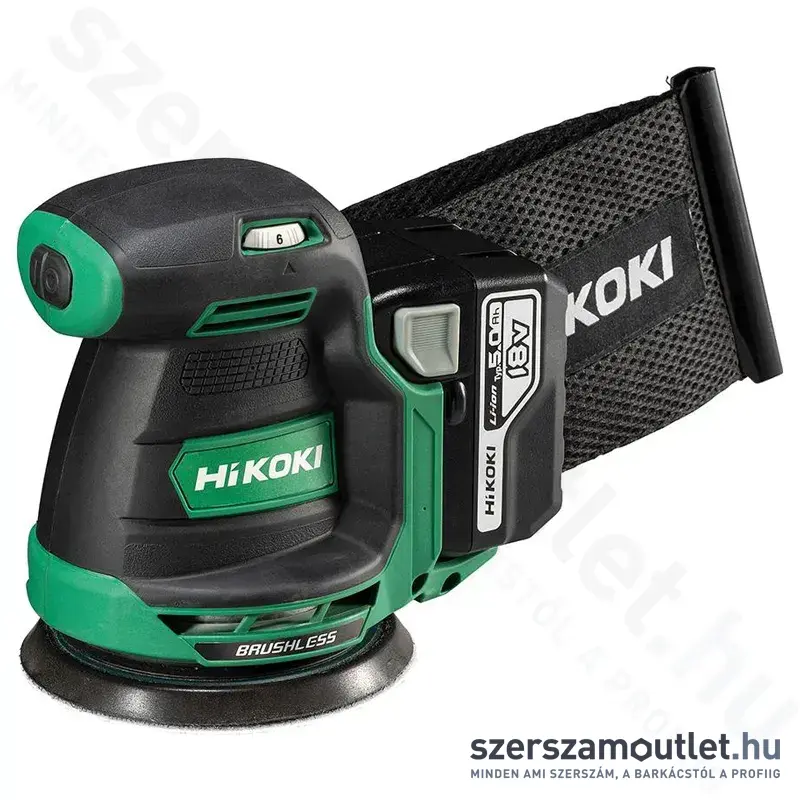 HIKOKI SV1813DA-WPZ Akkus excentercsiszoló 125mm HITBOXBAN (2x5,0Ah/18V)