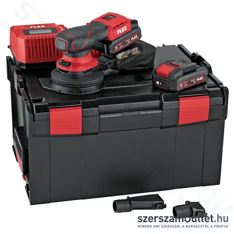 FLEX ORE 2-125 18-EC/2.5 SET Akkus excentercsiszoló, L-BOXX (2x2,5Ah/18V) (532.083)