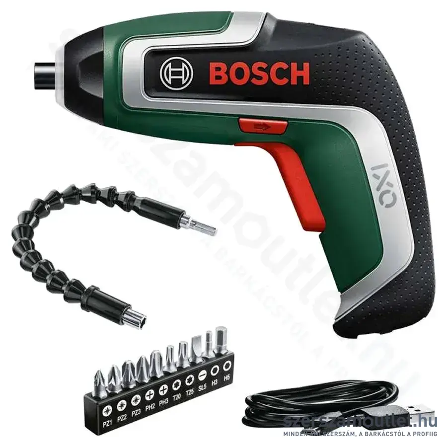 BOSCH Home and Garden IXO 7 Flexi-Set Akkus csavarozó 3,6V, 2Ah akku + bitkészlet PZ/PH/T/SL/H, 10db