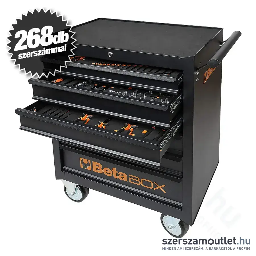 BETA BW C04BOX-A VU Worker Szerszámkocsi 6 fiókos, 268db-os szerszámkészlettel (024006268)