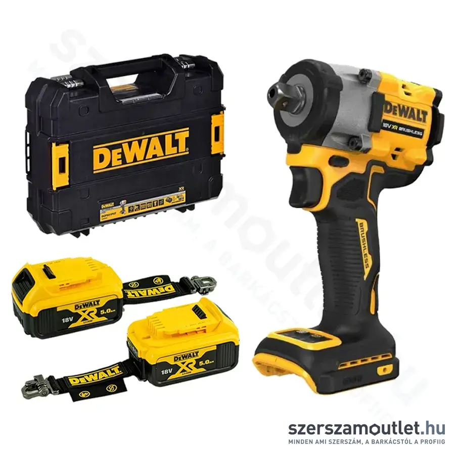 DEWALT DCF921P2LRT-XJ Akkus szénkefementes ütvecsavarozó 1/2”, 406Nm (2x5,0Ah/18V)