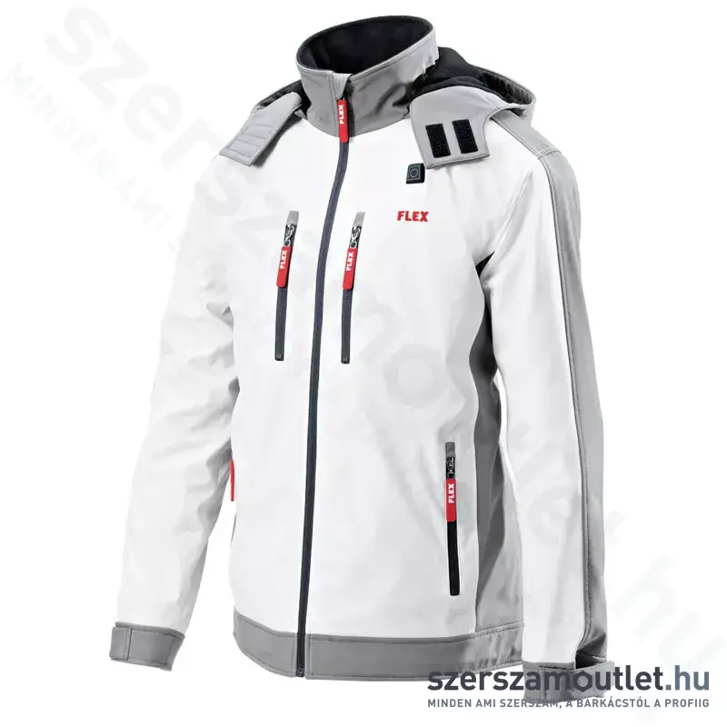 FLEX TJ WHITE 10.8/18.0 S LADY Akkus fűthető NŐI soft-shell kabát (S) (10,8V/18V)