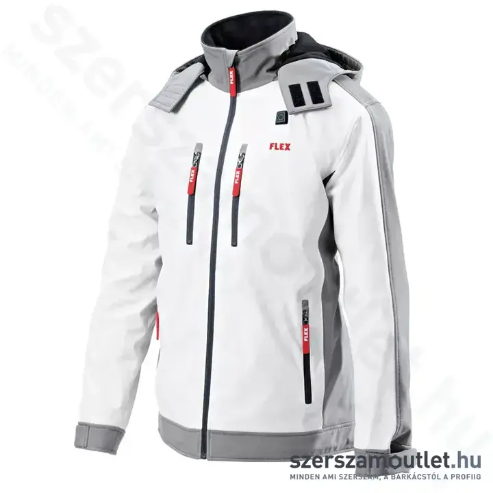 FLEX TJ WHITE 10.8/18.0 S LADY Akkus fűthető NŐI soft-shell kabát (S) (10,8V/18V)