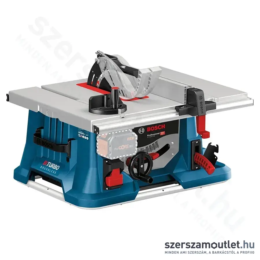 BOSCH GTS 18V-216 Prof. BITURBO Akkus szénkefementes asztali fűrész 18V (Akku és töltő nélkül)