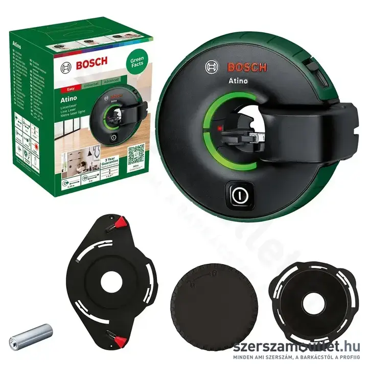 BOSCH Atino Vonallézer piros, 630-650Nm, 2,2m + 3db adapter (0603663A03)