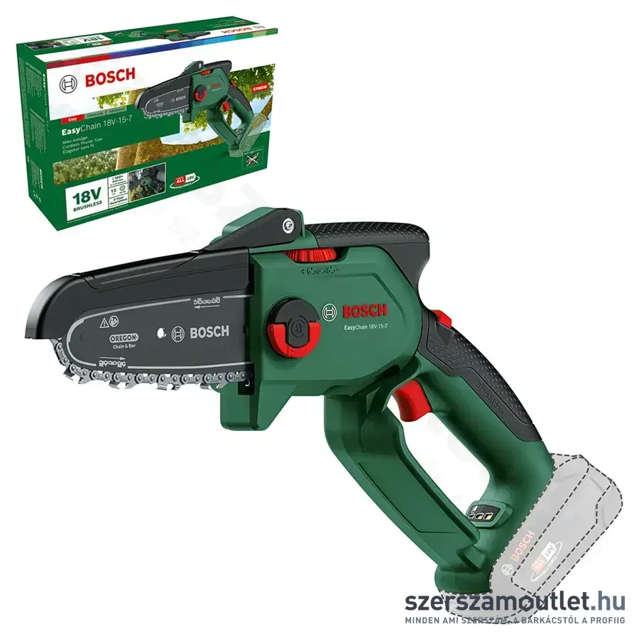 BOSCH EasyChain 18V-15-7 Akkus láncfűrész 15cm, 18V (Akku és töltő nélkül) (06008B8901)
