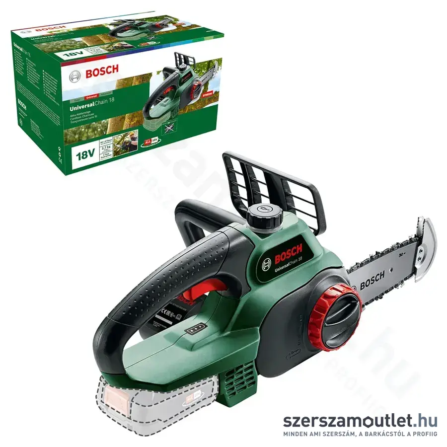 BOSCH UniversalChain 18 Akkus láncfűrész 20cm, 18V (Akku és töltő nélkül) (06008B8001)