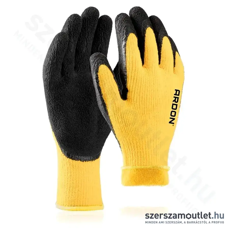 ARDON A9190 Petrax Winter Habosított latex tenyerű kesztyű (Sárga/Fekete) (v0851190)