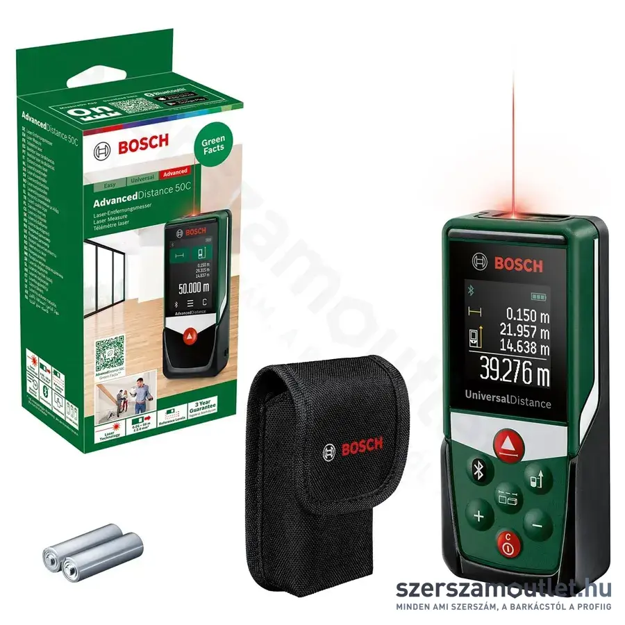 BOSCH AdvancedDistance 50C Digitális lézeres távolságmérő 635Nm, 0,05-50m (0603672202)
