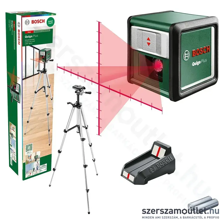 BOSCH Quigo PLUS Keresztvonalas szintezőlézer piros, 1/4