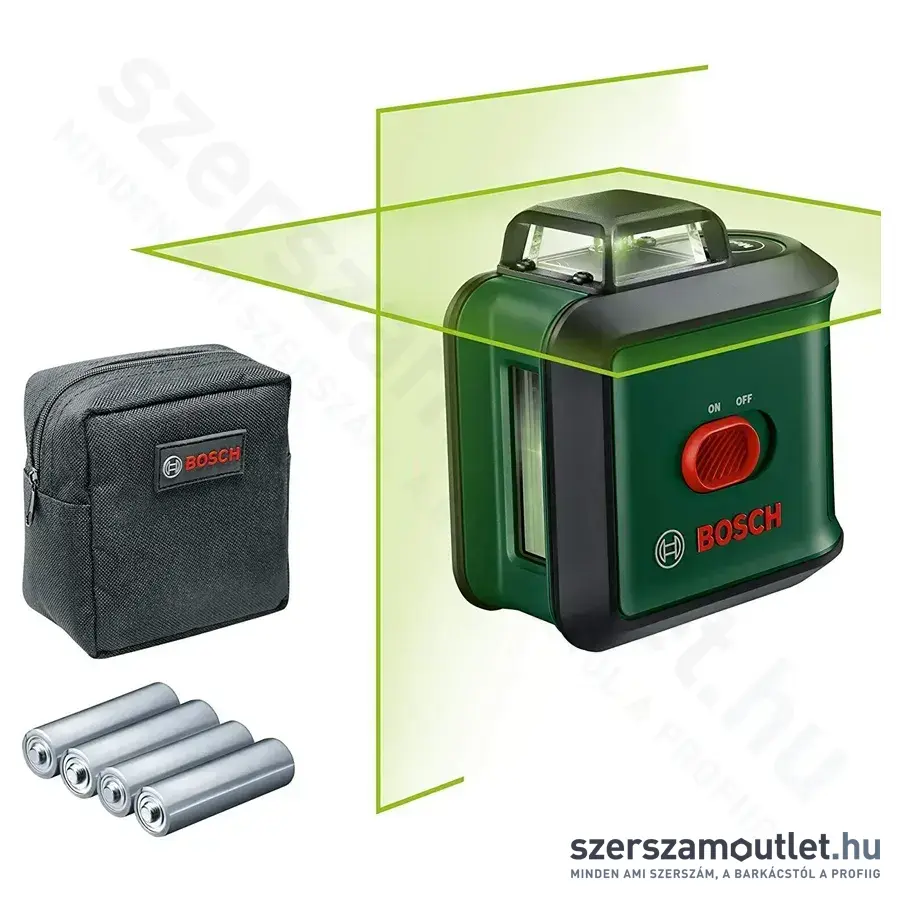 BOSCH UniversalLevel 360 Keresztvonalas szintezőlézer zöld, 500-540Nm, 24m (0603663E05)