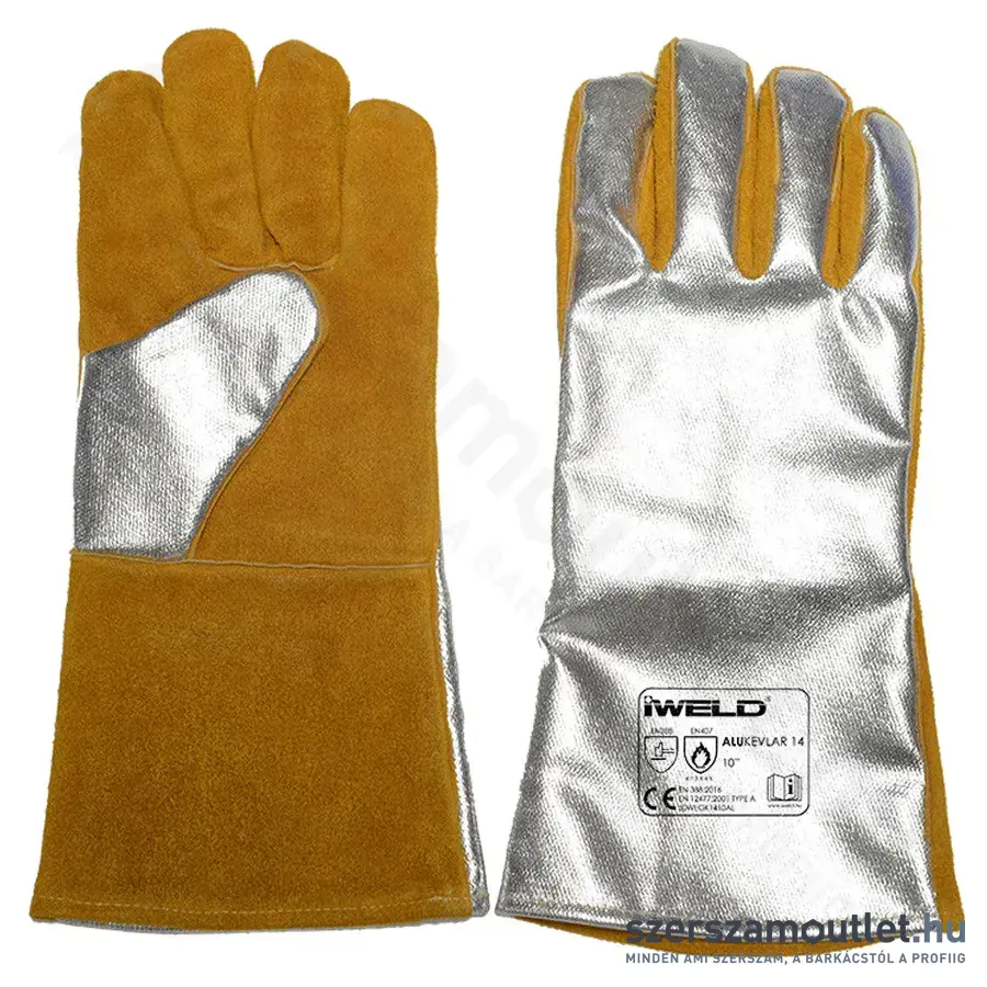 IWELD ALUKEVLAR Hegesztő védőkesztyű, bélelt, aluminizált kézháttal 14