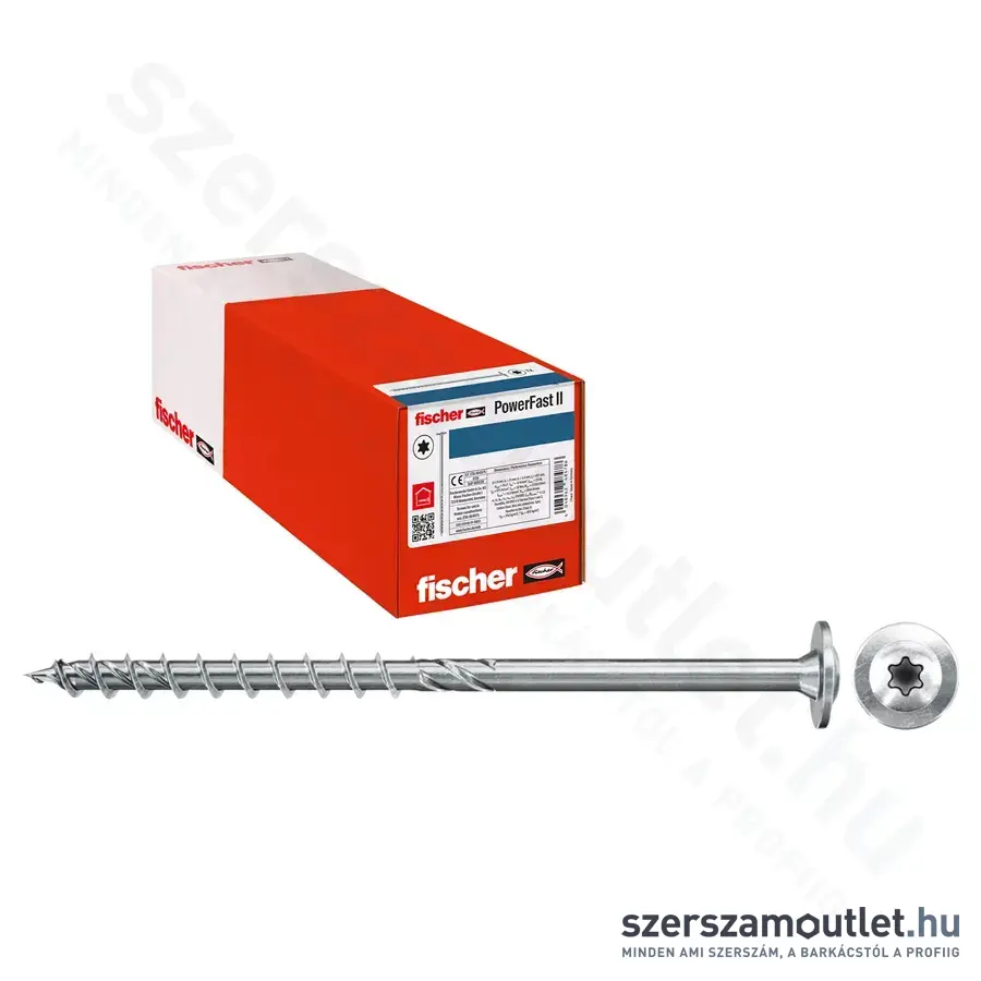 FISCHER PowerFast II WTP BC 100 Szerkezetépítő csavar, lapos fej, TX30, 6x80mm (100db/doboz)
