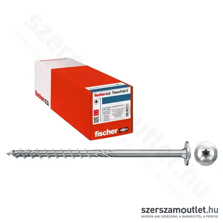 FISCHER PowerFast II WTP BC 100 Szerkezetépítő csavar, lapos fej, TX30, 6x80mm (100db/doboz)