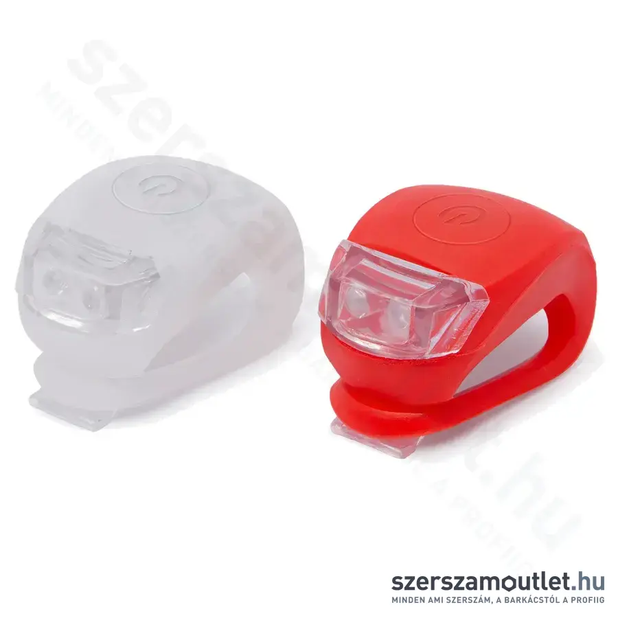 LED-es kerékpár lámpa készlet szilikon borítással 2db-os (Piros/Fehér) (57069)