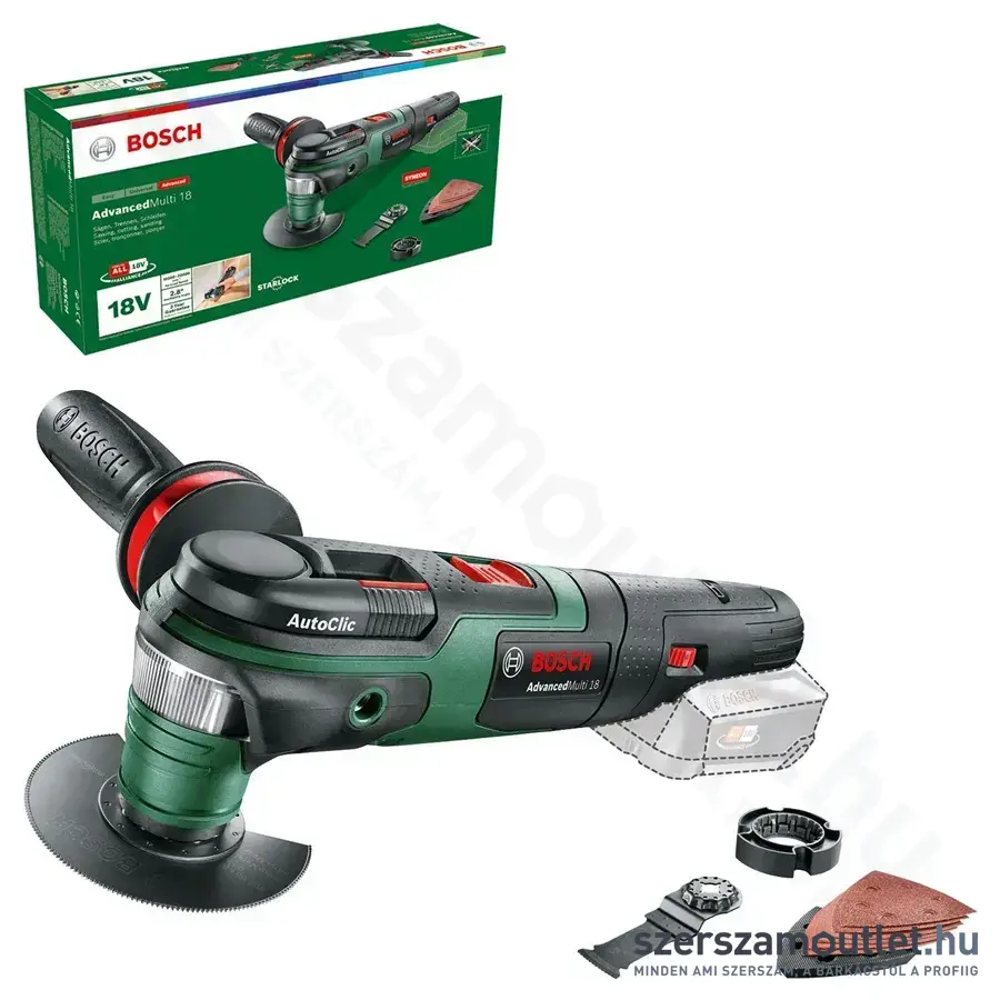 BOSCH AdvancedMulti 18 Akkus multigép 18V (Akku és töltő nélkül!)