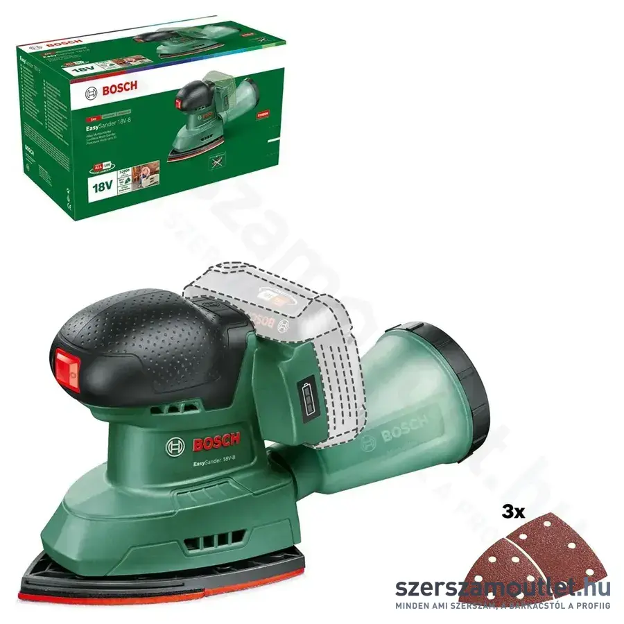 BOSCH EasySander 18V-8 Akkus deltacsiszoló 18V (Akku és töltő nélkül!)