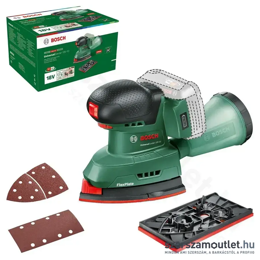 BOSCH UniversalSander 18V-10 Akkus deltacsiszoló 18V (Akku és töltő nélkül!)