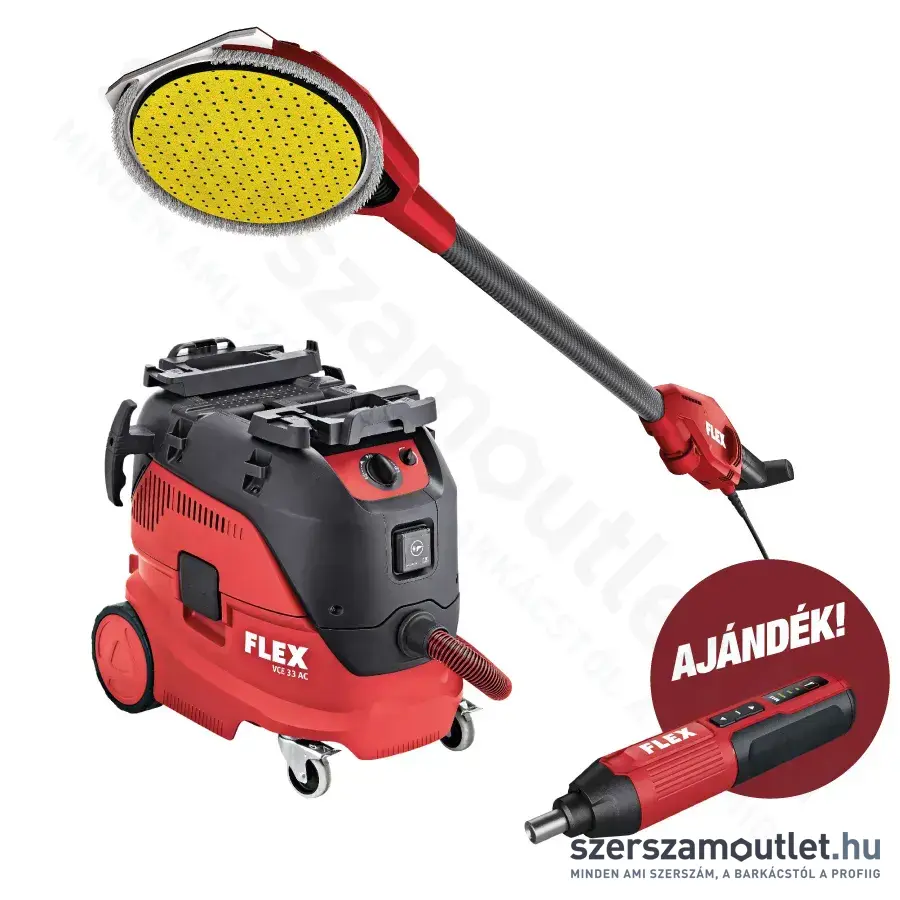FLEX GE 6 R-EC Padló- és falcsiszoló + VCE 33 L AC porszívó + AJÁNDÉK SD 5-300 4.0 C akkus behajtó