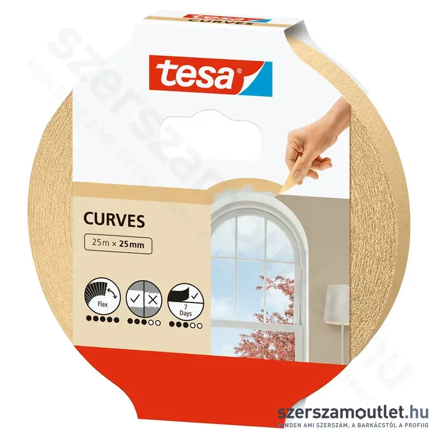 TESA Festőszalag ívekhez és szabálytalan formákhoz 25m/25mm (56533-00001-01)
