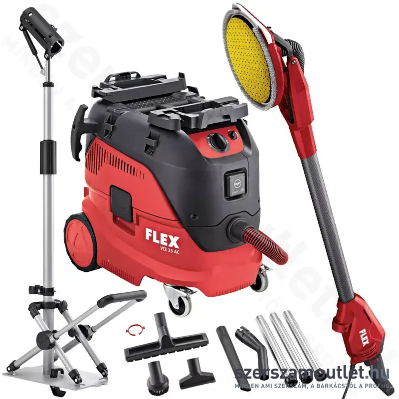FLEX Fal- és mennyezet csiszoló + ipari porszívó + mobil munkaállomás (500W/225mm) (1400W/30l)