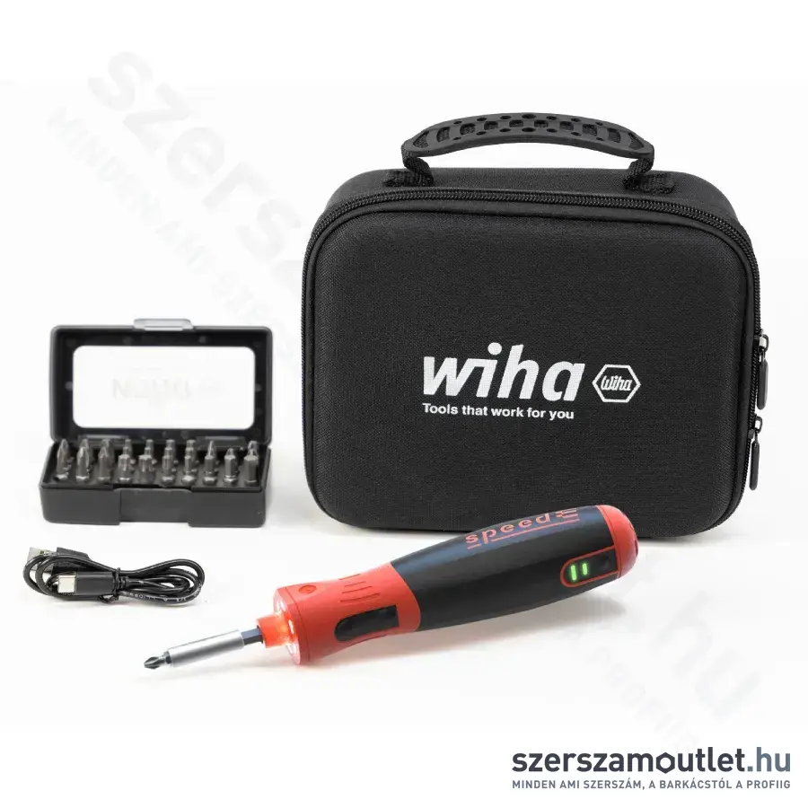 WIHA SpeedE® PocketDrive E-csavarhúzó és bit készlet 34r. SL+PH+PZ+T+SW (592T101/No.45791)