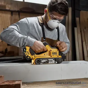 DEWALT DCW220NT-XJ Akkus szénkefementes szalagcsiszoló 75x533mm, 18V (Akku és töltő nélkül!)