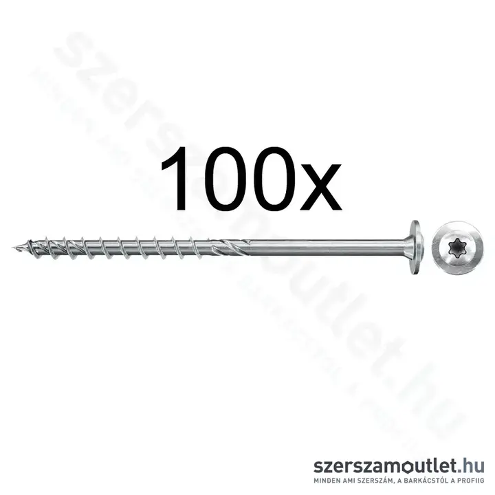 FISCHER PowerFast II WTP BC 100 Szerkezetépítő csavar, lapos fej, TX30, 6x200mm (100db/doboz)