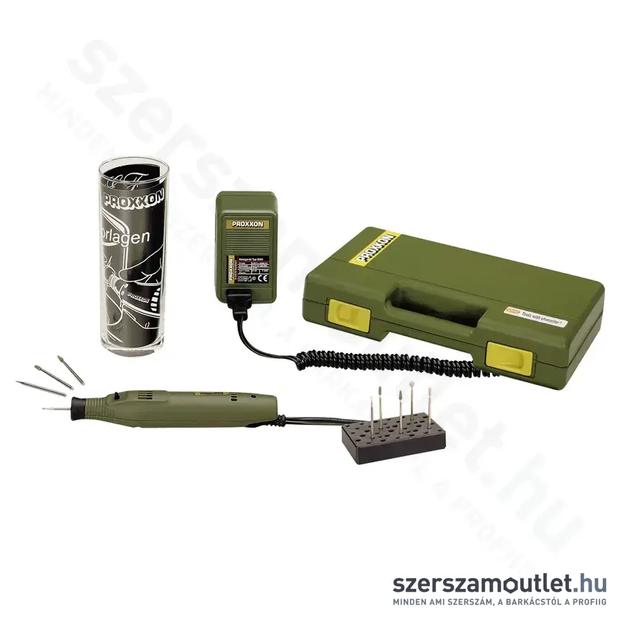 PROXXON GG 12 Gravírozó hálózati adapterrel és próbaüveggel 145mm, 12-18V