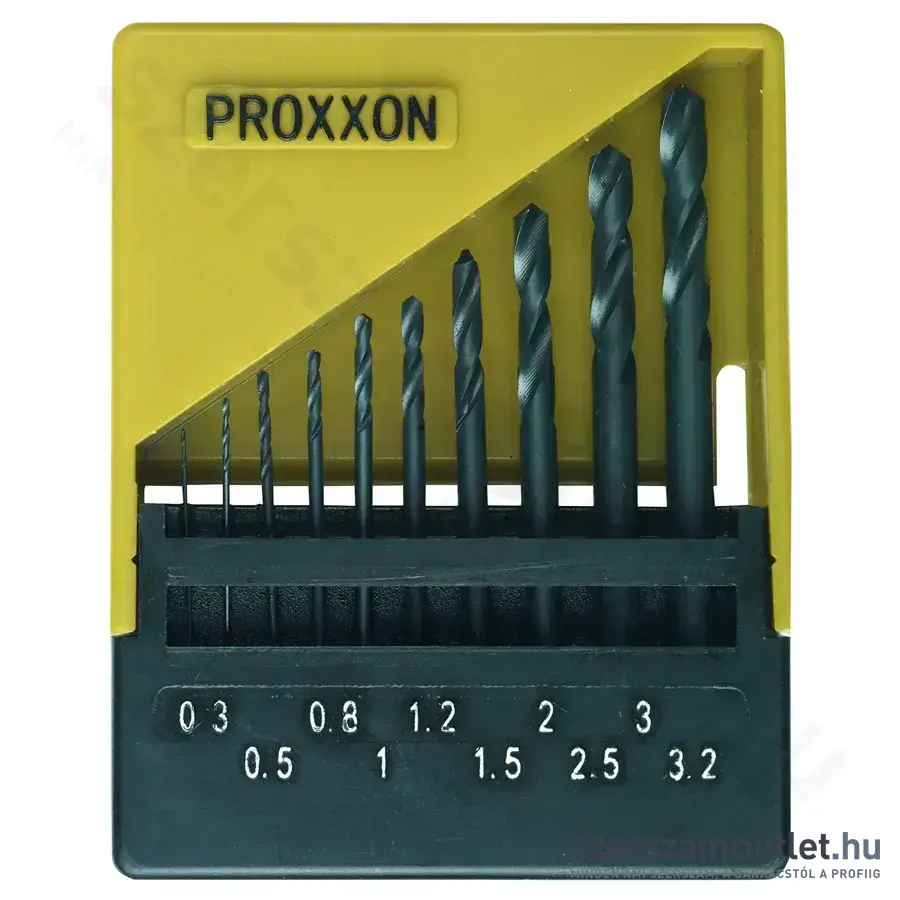 PROXXON Spirálfúró készlet, DIN 388, 0,3-3,2mm, 10db-os