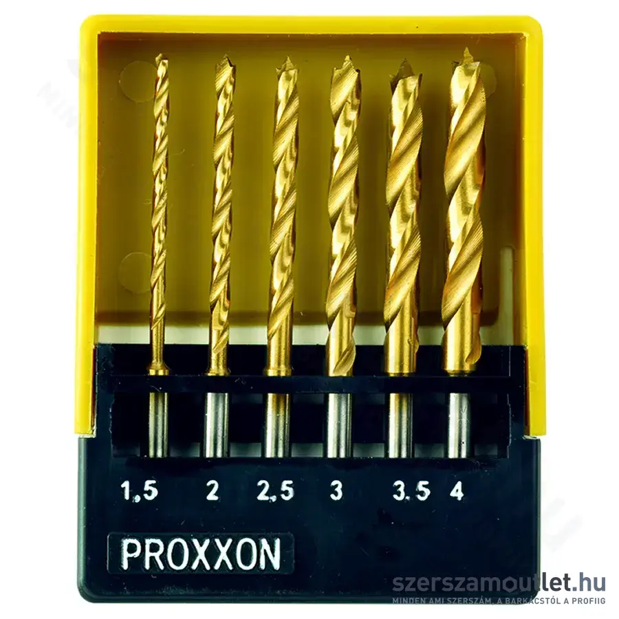 PROXXON Spirálfúró készlet központosító tüskével, 1,5-4mm, 6db-os