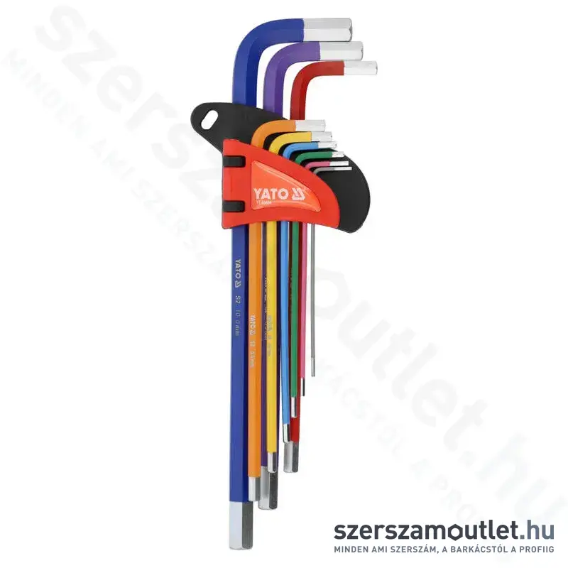 YATO Imbuszkulcs készlet, színezett, hosszított 9 részes (1,5-10mm) (YT-05634)