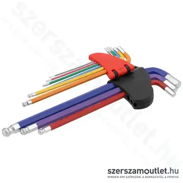 YATO Gömbfejű imbuszkulcs készlet, színezett, hosszított 9 részes (1,5-10mm) (YT-05635)