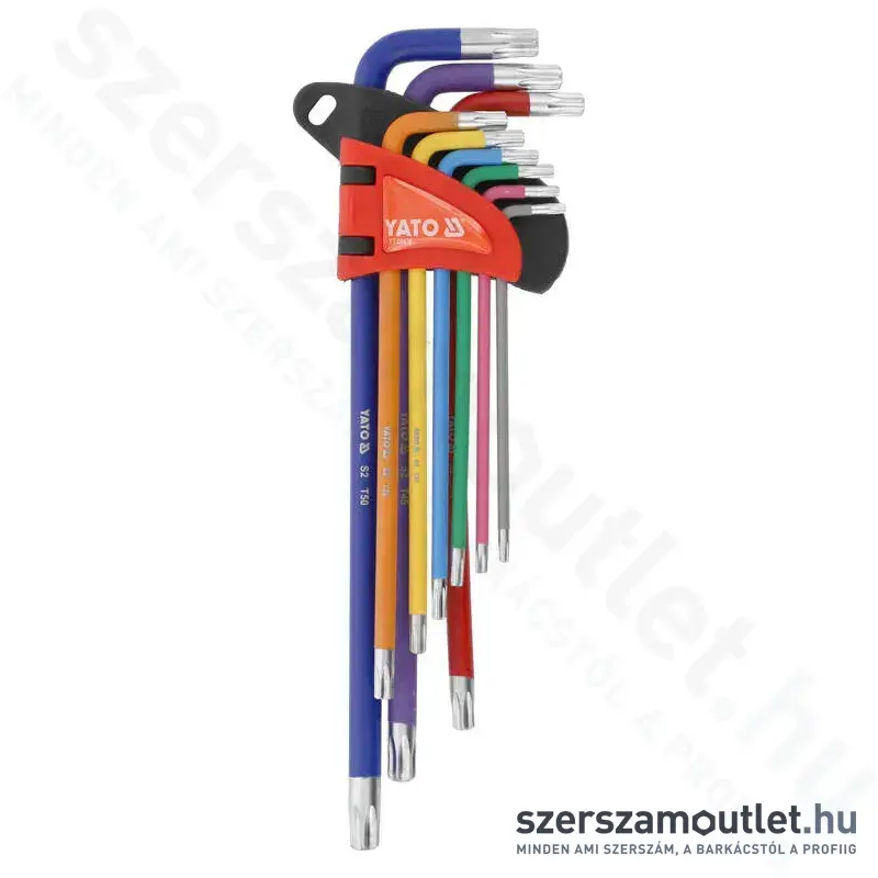 YATO Torx kulcskészlet, színezett, hosszított 9 részes (T10-T50) (YT-05636)