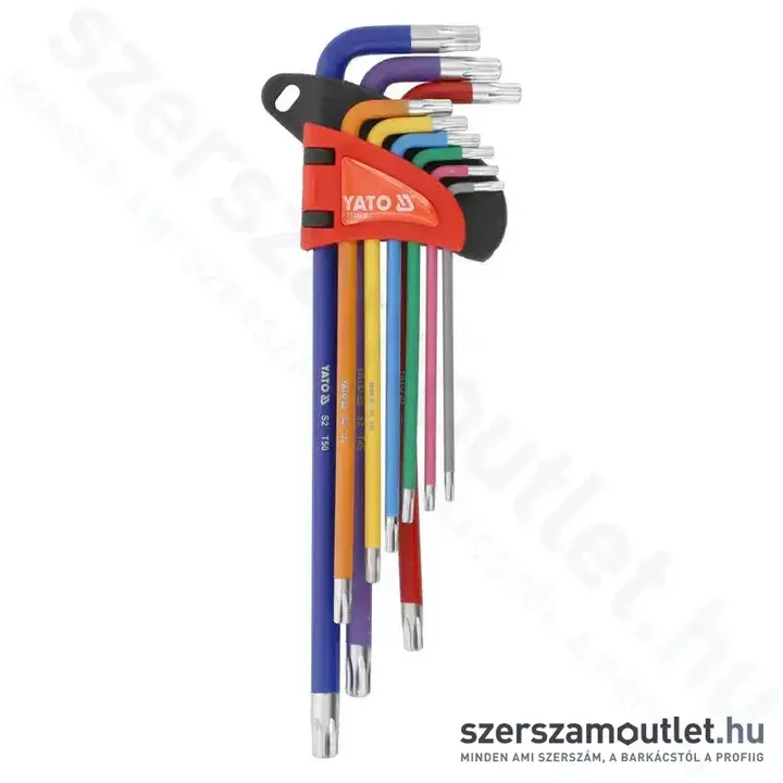 YATO Torx kulcskészlet, színezett, hosszított 9 részes (T10-T50) (YT-05636)