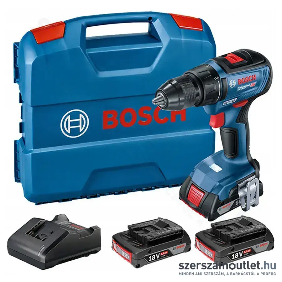 BOSCH GSR 18V-50 Akkus szénkefementes fúró-csavarbehajtó 28-50Nm, 1,5-13mm (3x2,0Ah/18V)