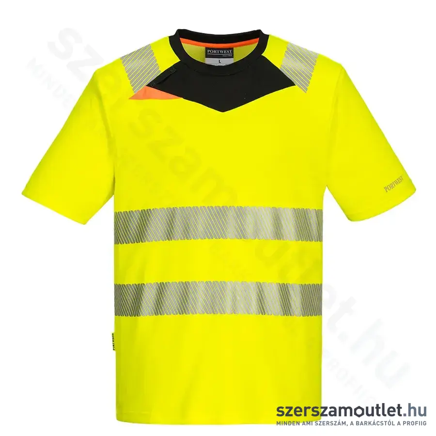 PORTWEST DX413 DX4 Hi-Vis Póló XXL-es (Sárga/Fekete)