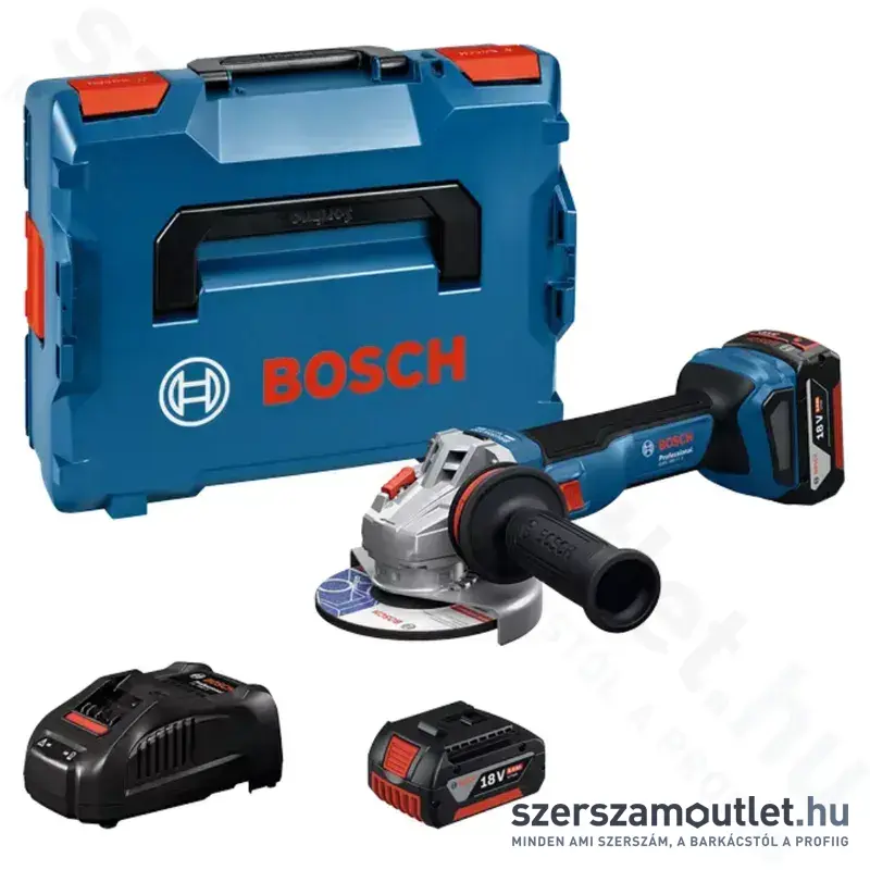 BOSCH GWS 18V-11 S Akkus sarokcsiszoló L-Boxxban (2x5,0Ah/18V)