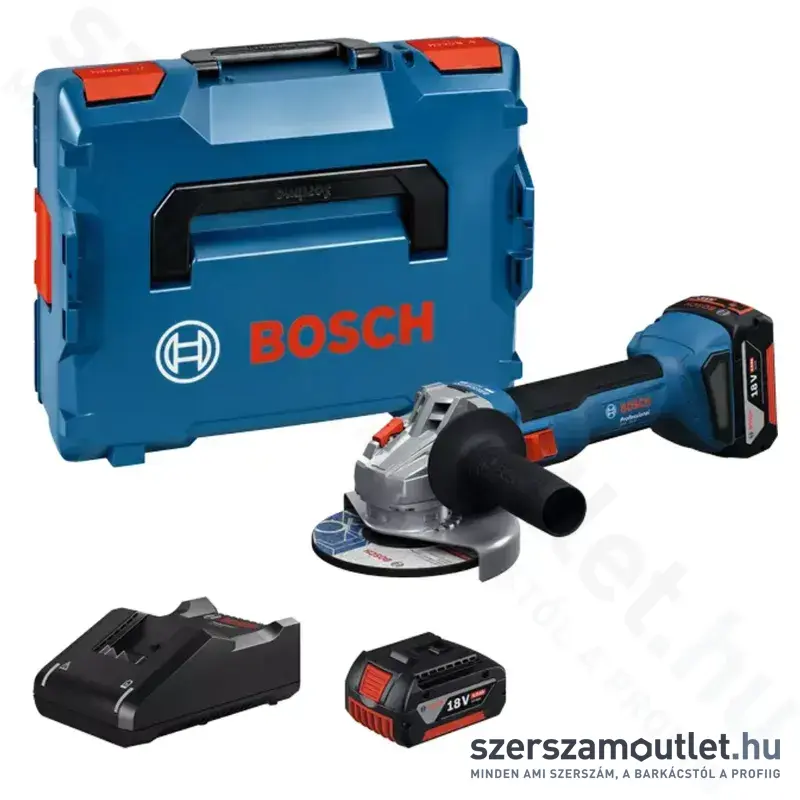BOSCH GWS 18V-8 Akkus sarokcsiszoló L-Boxxban (2x4,0Ah/18V) (06019N9002)