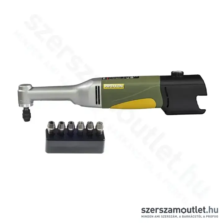 PROXXON LWB/A Akkus, hosszú nyakú sarokfúró gép 10,8V (Akku és töltő nélkül!) + befogópatron 1-3,2mm
