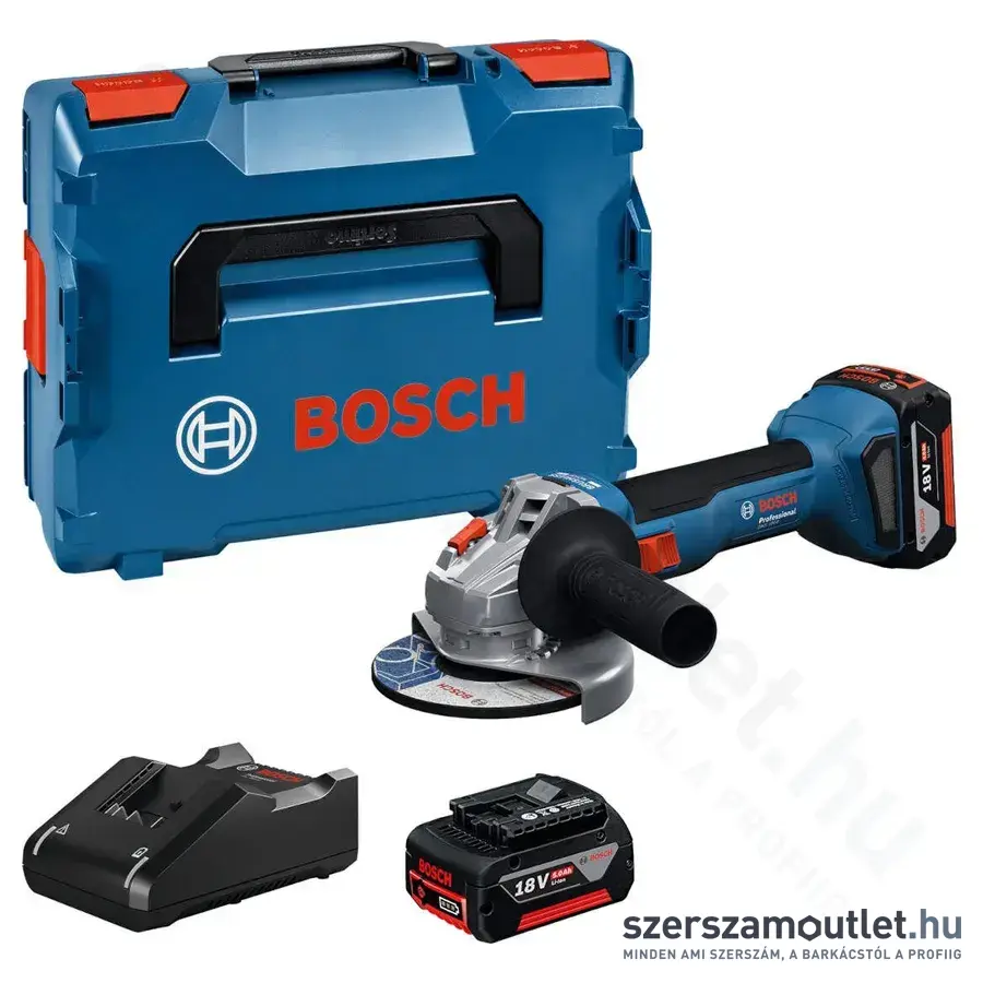 BOSCH GWS 18V-8 Professional Akkus szénkefementes sarokcsiszoló 125mm (2x5,0Ah/18V)