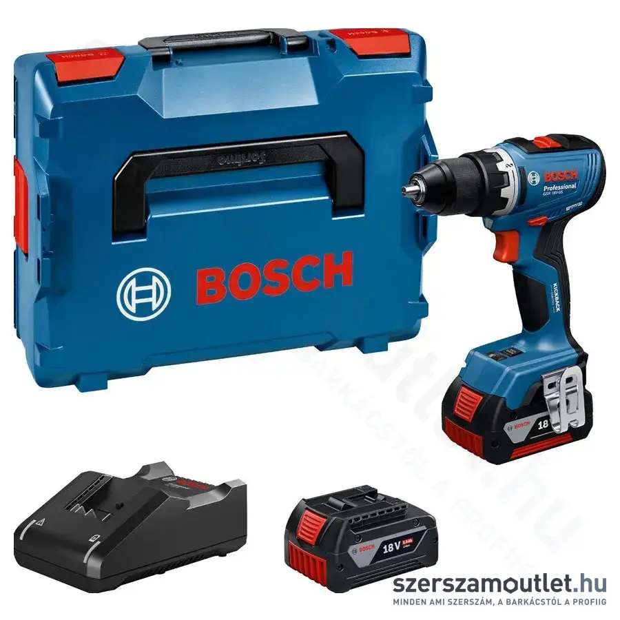 BOSCH GSR 18V-65 Professional Akkus szénkefementes fúrócsavarozó 63Nm, 1,5-13mm (2x5,0Ah/18V)