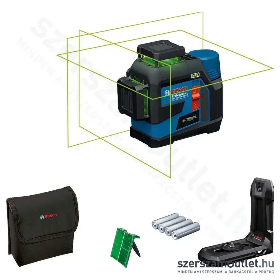 BOSCH GLL 12V-100-33 CG Professional Vonallézer, zöld, 30m, IP65, 12V