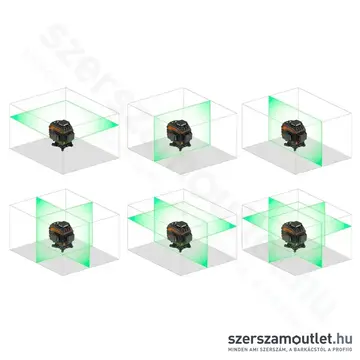 NEO TOOLS Lézeres színtező, zöld, önbeálló, 4x360°, 25m, 16vonal, IP43 (4,0Ah/3,7V)