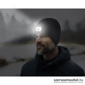 NEO TOOLS Kötött munkasapka, beépített RGB-LED lámpával, 180lm (Szürke)