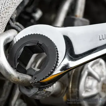 NEO TOOLS Racsnis csillag-villáskulcs, félig nyitott, 19mm
