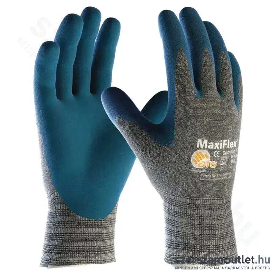 ATG Maxiflex 34-924 Comfort mártott kesztyű 9/L-es (Kobaltkék/Világosszürke)