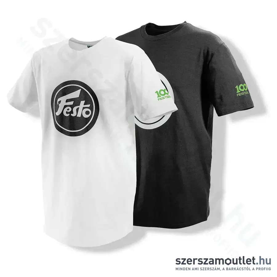 FESTOOL SH-FT3-XXXL/2 100Y Póló 100 éves Festool évfordulóra XXXL-es (Fekete/Fehér) (2db/csomag)