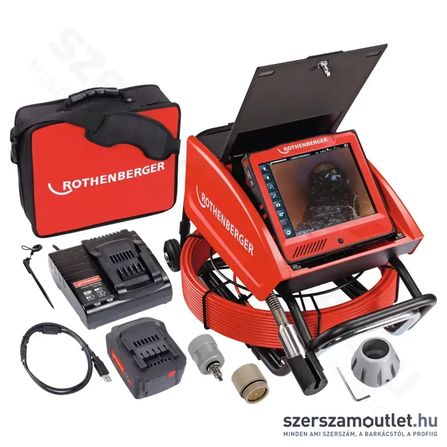 ROTHENBERGER Rocam 4 Plus Csőkamera, 65m kábel, 40mm fej, IP68, 720x600px (4,0Ah/18V)